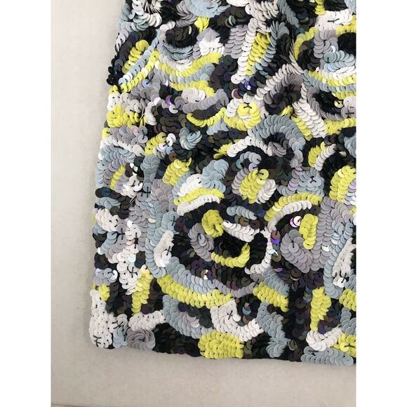 French Connection Multicolor Sequin A-Line Mini Skirt Lined FLAW - Picture 6 of 10